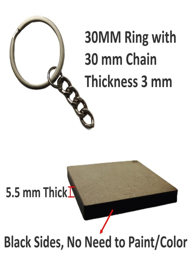 PICRAZEE سلاسل مفاتيح خشبية بسيطة من خشب MDF من PICRAZEE، مثالية للأعمال الفنية والحرفية، والرسم، وفن الديكوباج، وأعمال الراتنج، والماندالا، والديكور، والفن السائل (20 قطعة) (سلسلة ثابتة بطول 35 بوصة) - Image 3